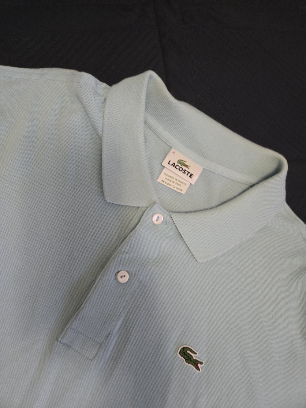 Lacoste Men's Polo in Pale Blue with Crocodile Logo